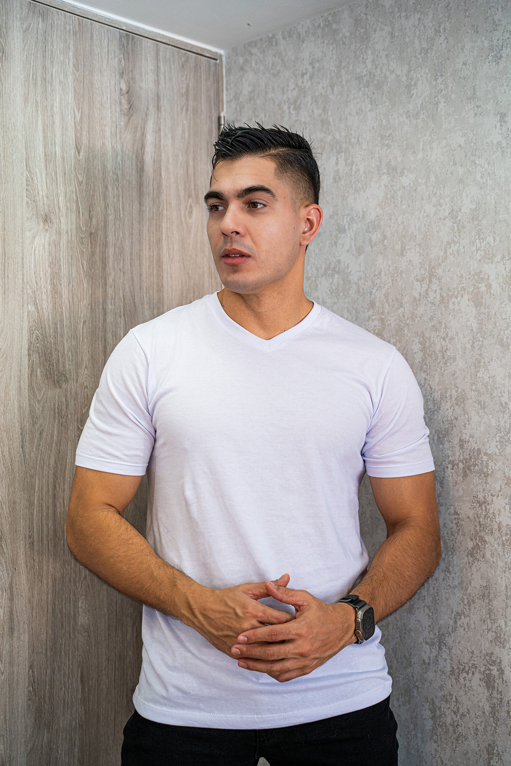 Camiseta Open End Adulto Cuello En V